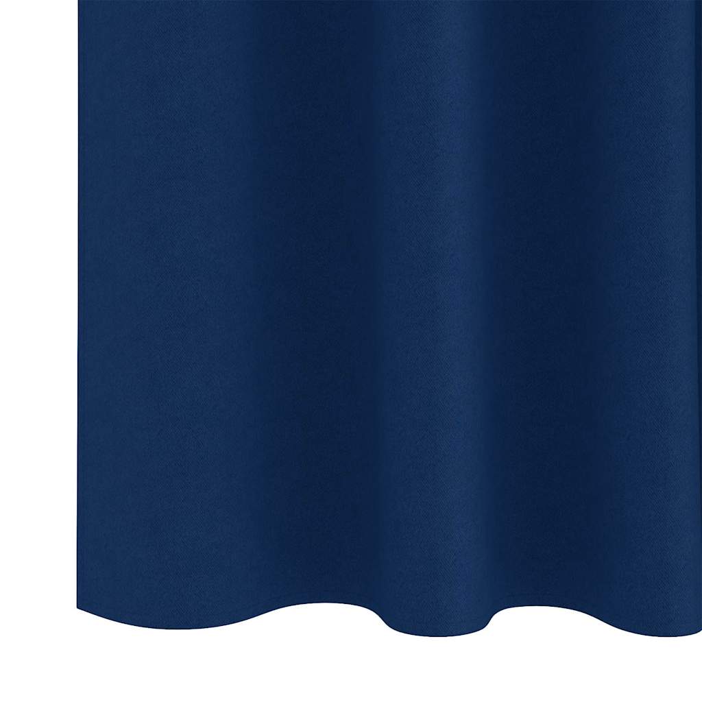 vidaXL Verdunkelungs-Vorhänge mit Ringen 2 pcs Dunkelblau 175 x 140 cm