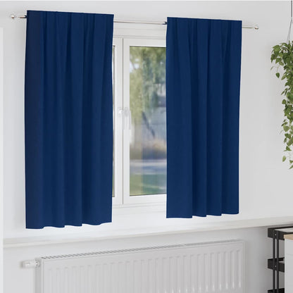 vidaXL Verdunkelungs-Vorhänge mit Ringen 2 pcs Dunkelblau 175 x 140 cm
