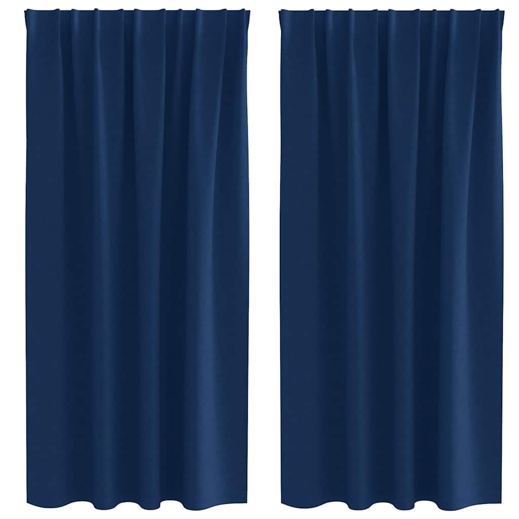 vidaXL Verdunkelungs-Vorhänge mit Ringen 2 pcs Dunkelblau 175 x 140 cm