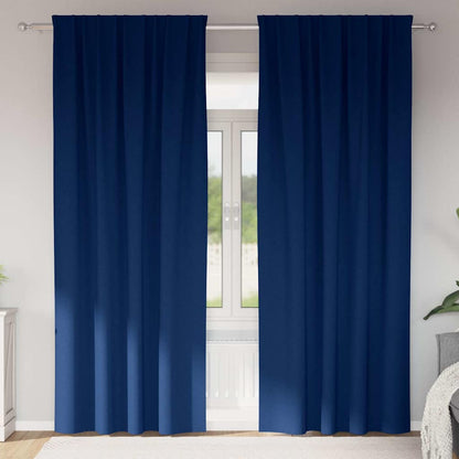 vidaXL Verdunkelungs-Vorhänge mit Ringen 2 pcs Dunkelblau 225 x 140 cm