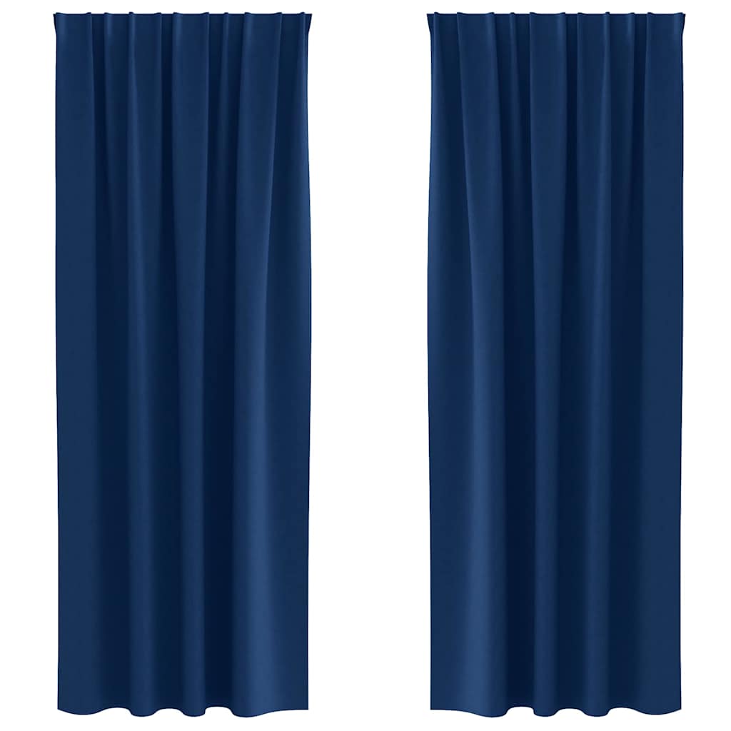vidaXL Verdunkelungs-Vorhänge mit Ringen 2 pcs Dunkelblau 225 x 140 cm