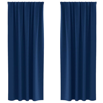 vidaXL Verdunkelungs-Vorhänge mit Ringen 2 pcs Dunkelblau 225 x 140 cm