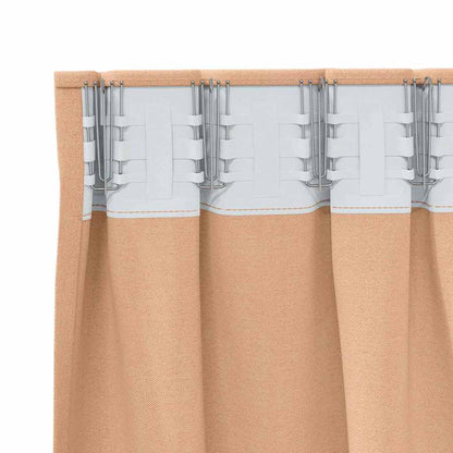 vidaXL Verdunkelungs-Vorhänge mit Ringen 2 pcs Hellbraun 225 x 140 cm