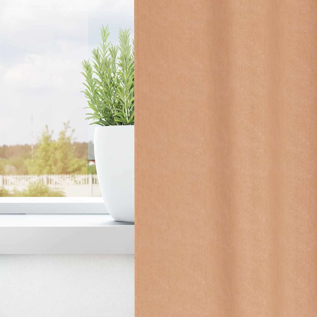 vidaXL Verdunkelungs-Vorhänge mit Ringen 2 pcs Hellbraun 225 x 140 cm