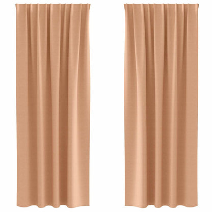 vidaXL Verdunkelungs-Vorhänge mit Ringen 2 pcs Hellbraun 225 x 140 cm