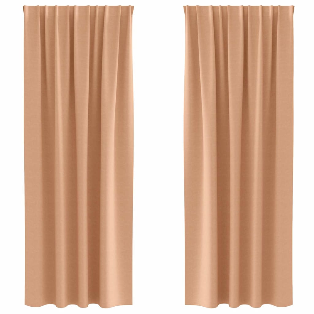 Verdunkelungs-Vorhänge mit Ringen 2 pcs Hellbraun 245 x 140 cm