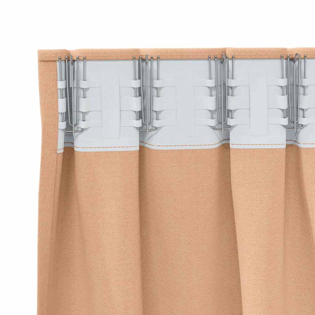 vidaXL Verdunkelungs-Vorhänge mit Ringen 2 pcs Hellbraun 260 x 140 cm