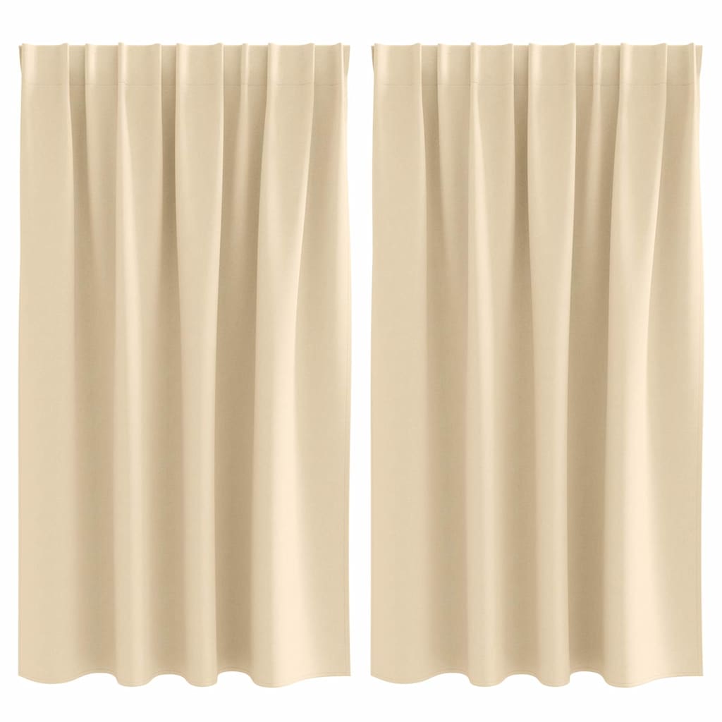 vidaXL Verdunkelungs-Vorhänge mit Ringen 2 pcs Creme 140 x 140 cm