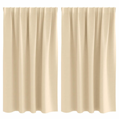 vidaXL Verdunkelungs-Vorhänge mit Ringen 2 pcs Creme 140 x 140 cm