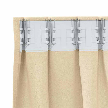 vidaXL Verdunkelungs-Vorhänge mit Ringen 2 pcs Creme 175 x 140 cm