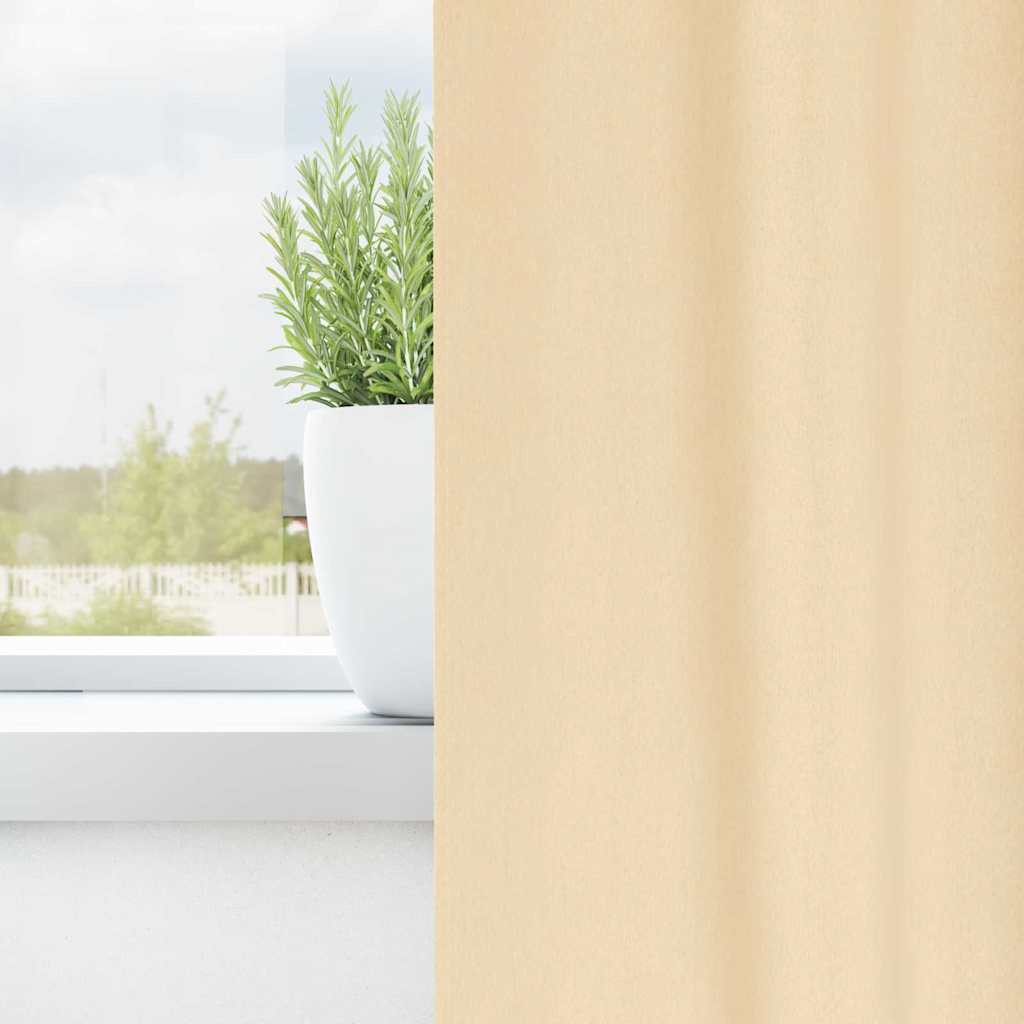 vidaXL Verdunkelungs-Vorhänge mit Ringen 2 pcs Creme 175 x 140 cm