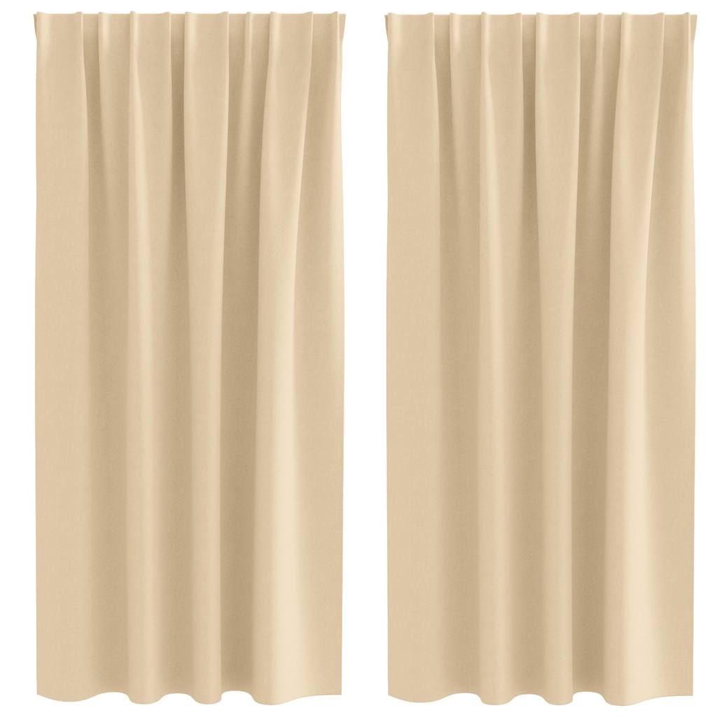 vidaXL Verdunkelungs-Vorhänge mit Ringen 2 pcs Creme 175 x 140 cm