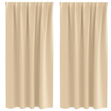 vidaXL Verdunkelungs-Vorhänge mit Ringen 2 pcs Creme 175 x 140 cm