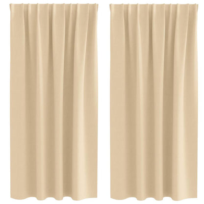 vidaXL Verdunkelungs-Vorhänge mit Ringen 2 pcs Creme 175 x 140 cm