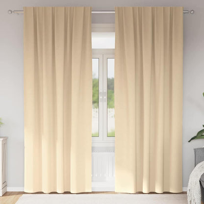 vidaXL Verdunkelungs-Vorhänge mit Ringen 2 pcs Creme 225 x 140 cm