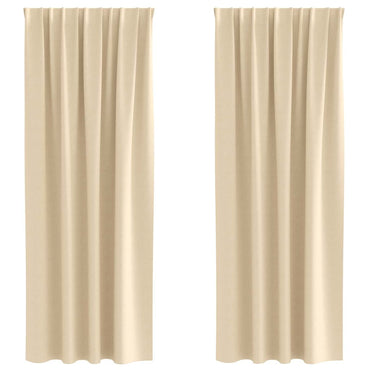 vidaXL Verdunkelungs-Vorhänge mit Ringen 2 pcs Creme 225 x 140 cm