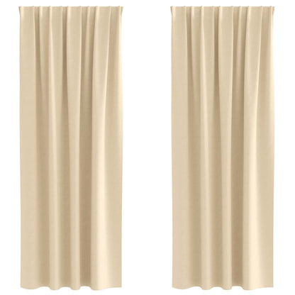 vidaXL Verdunkelungs-Vorhänge mit Ringen 2 pcs Creme 245 x 140 cm