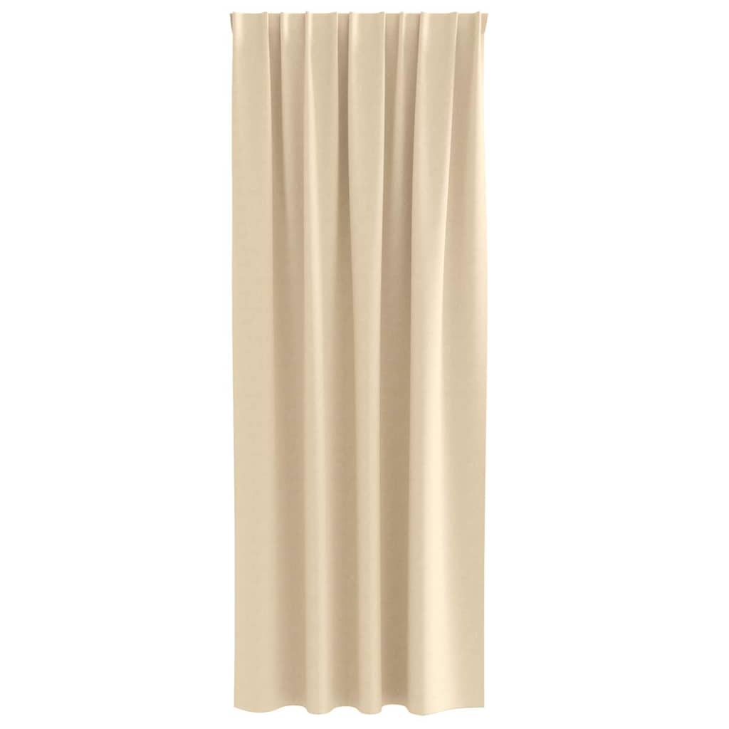 vidaXL Verdunkelungs-Vorhänge mit Ringen 2 pcs Creme 245 x 140 cm