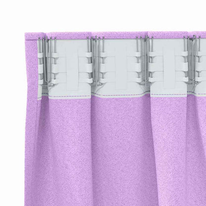 vidaXL Verdunkelungs-Vorhänge mit Ringen 2 pcs Lila 260 x 140 cm