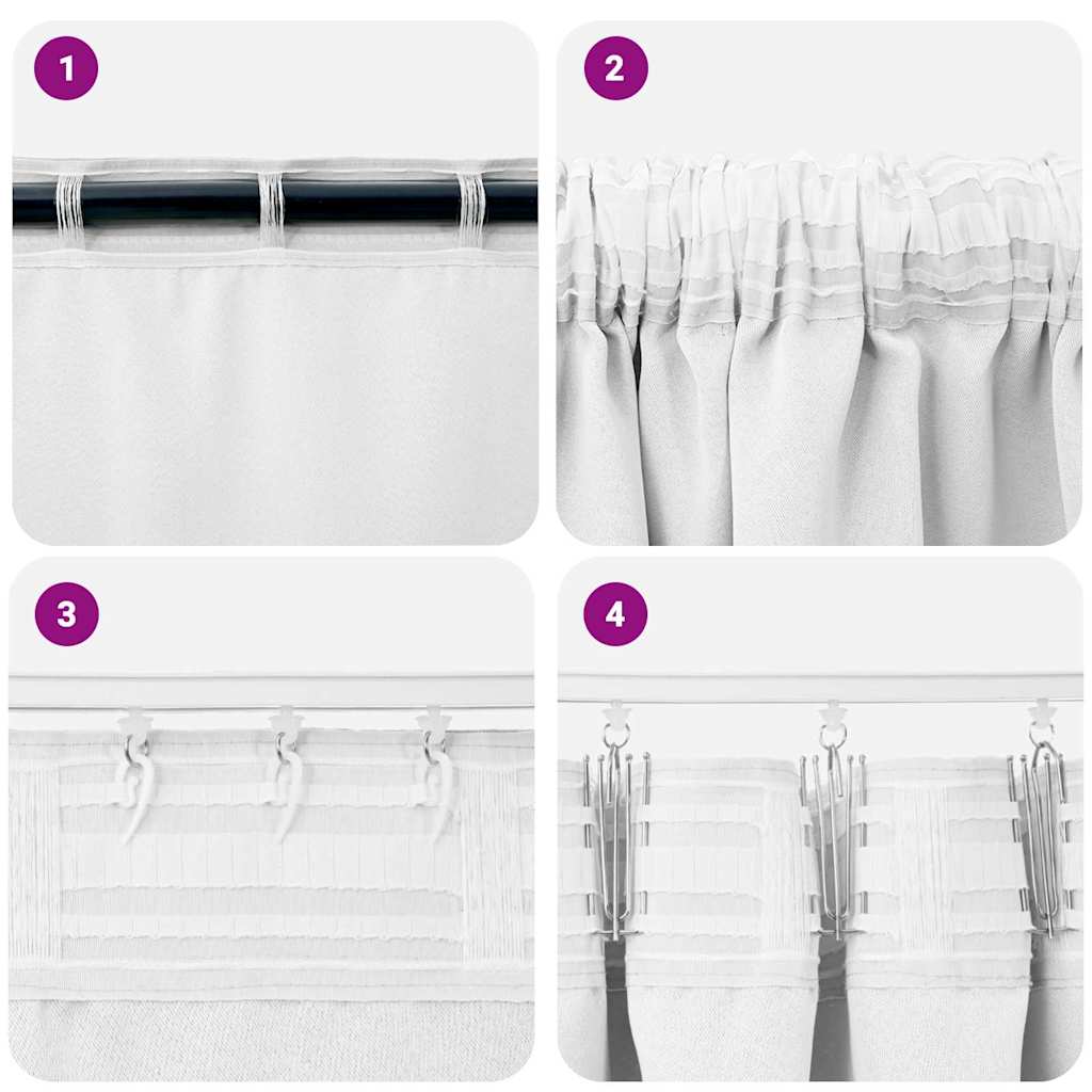 Verdunkelungs-Vorhänge mit Ringen 2 pcs Hellweiß 140 x 140 cm