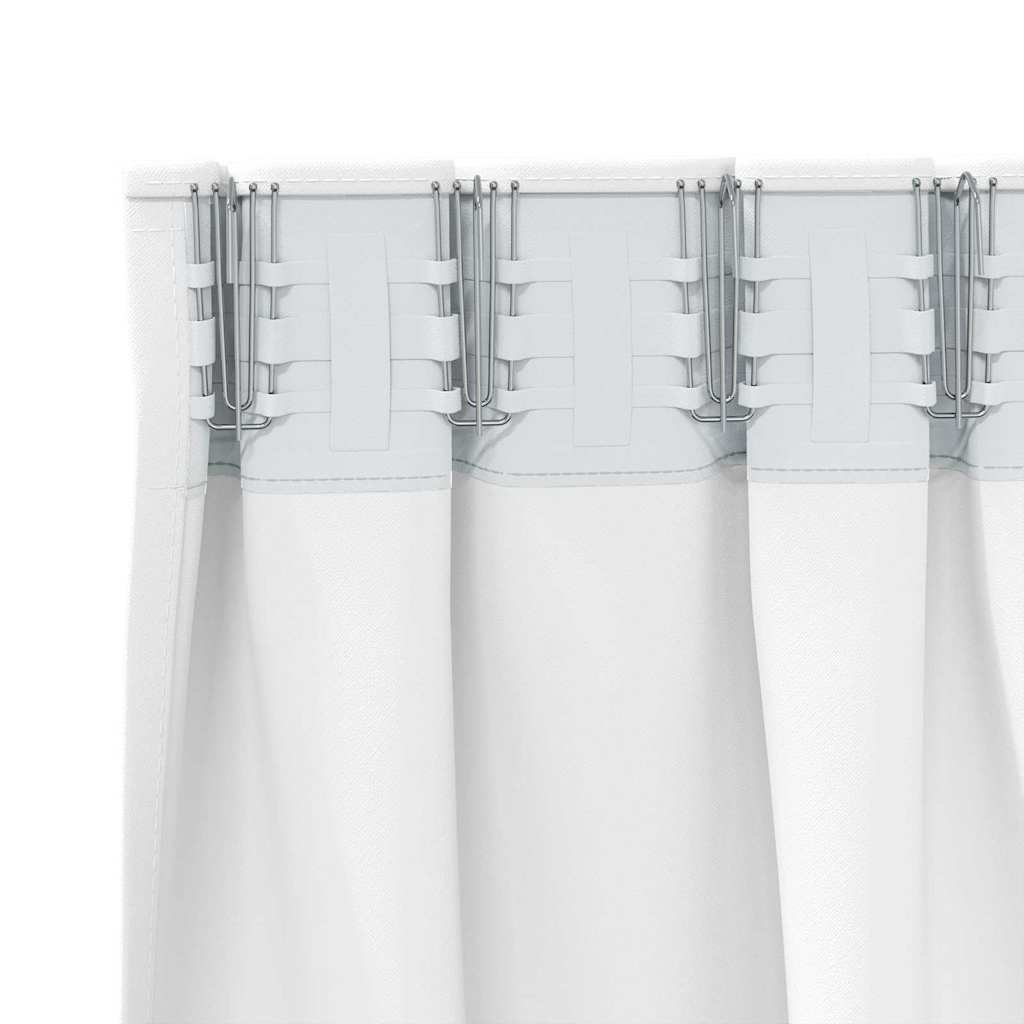 vidaXL Verdunkelungs-Vorhänge mit Ringen 2 pcs Hellweiß 175 x 140 cm