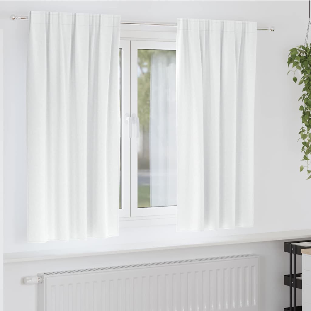 vidaXL Verdunkelungs-Vorhänge mit Ringen 2 pcs Hellweiß 175 x 140 cm