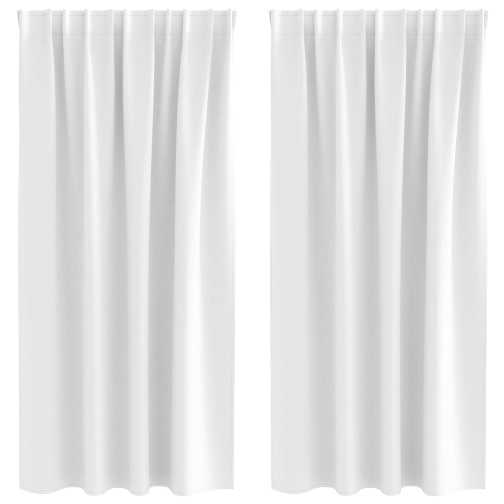 vidaXL Verdunkelungs-Vorhänge mit Ringen 2 pcs Hellweiß 175 x 140 cm