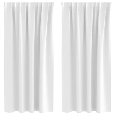vidaXL Verdunkelungs-Vorhänge mit Ringen 2 pcs Hellweiß 175 x 140 cm