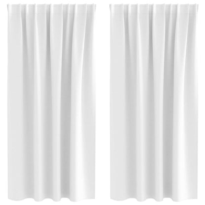 vidaXL Verdunkelungs-Vorhänge mit Ringen 2 pcs Hellweiß 175 x 140 cm