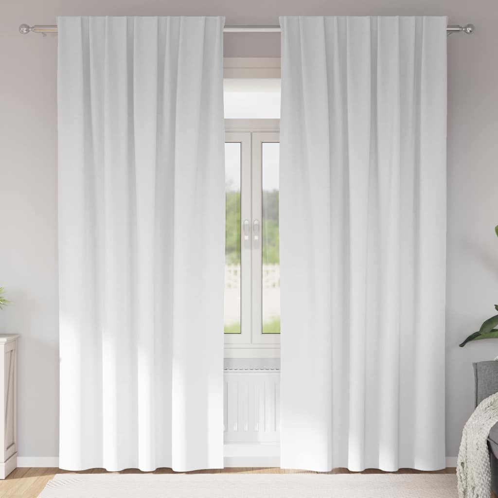 vidaXL Verdunkelungs-Vorhänge mit Ringen 2 pcs Reinweiß 225 x 140 cm