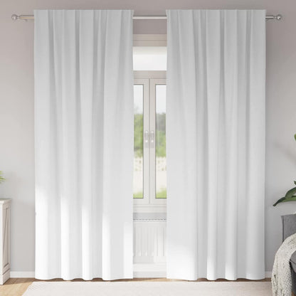 vidaXL Verdunkelungs-Vorhänge mit Ringen 2 pcs Reinweiß 225 x 140 cm