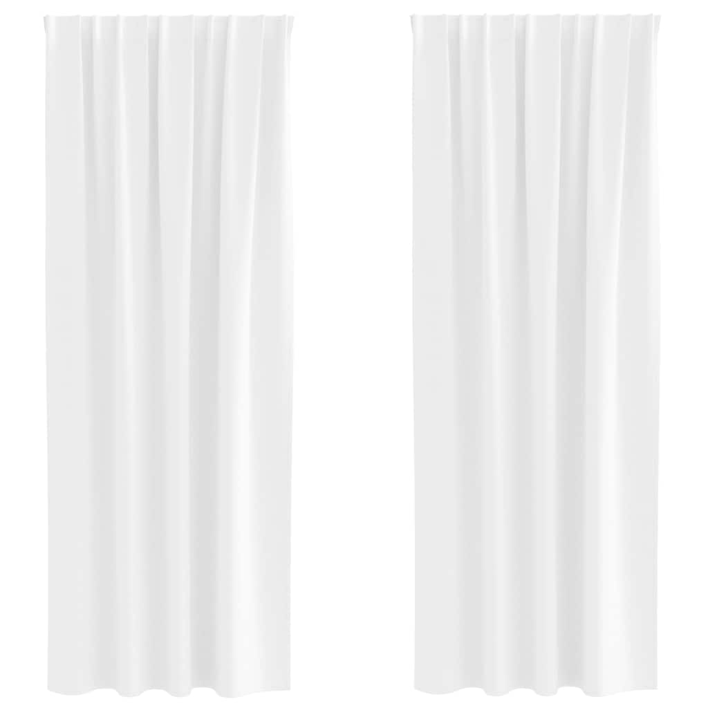 vidaXL Verdunkelungs-Vorhänge mit Ringen 2 pcs Reinweiß 245 x 140 cm