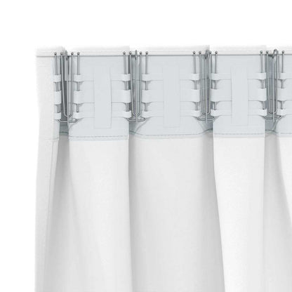 vidaXL Verdunkelungs-Vorhänge mit Ringen 2 pcs Hellweiß 260 x 140 cm