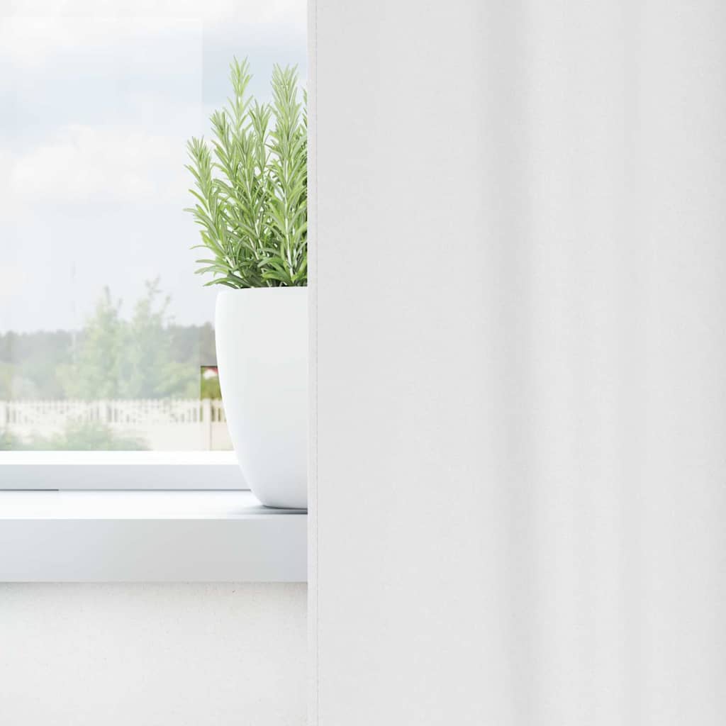 vidaXL Verdunkelungs-Vorhänge mit Ringen 2 pcs Hellweiß 260 x 140 cm
