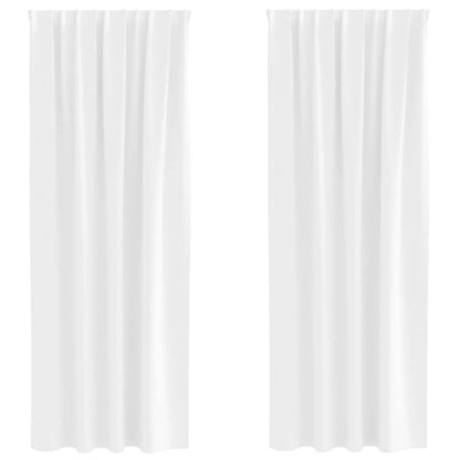 vidaXL Verdunkelungs-Vorhänge mit Ringen 2 pcs Hellweiß 260 x 140 cm