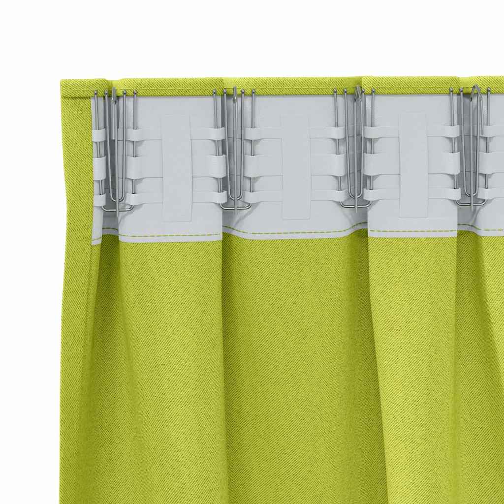 vidaXL Verdunkelungs-Vorhänge mit Ringen 2 pcs Grün 140 x 140 cm