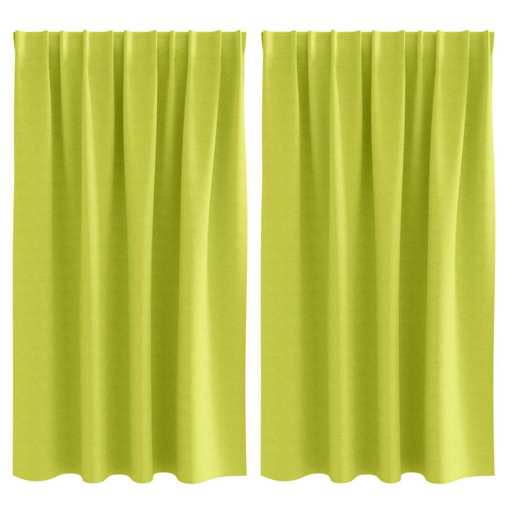 vidaXL Verdunkelungs-Vorhänge mit Ringen 2 pcs Grün 140 x 140 cm