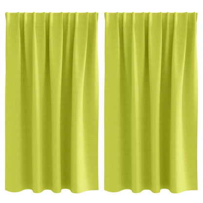 vidaXL Verdunkelungs-Vorhänge mit Ringen 2 pcs Grün 140 x 140 cm