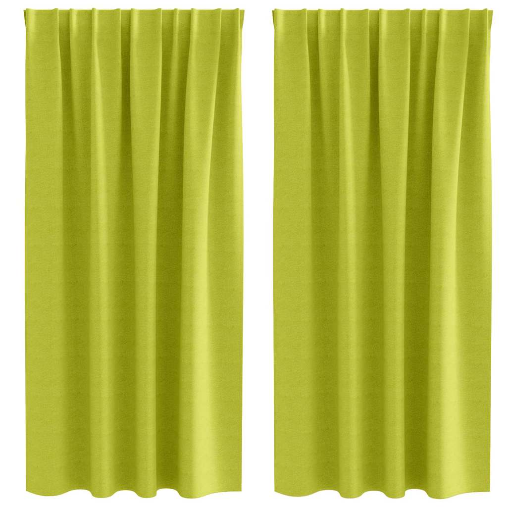 vidaXL Verdunkelungs-Vorhänge mit Ringen 2 pcs Grün 175 x 140 cm