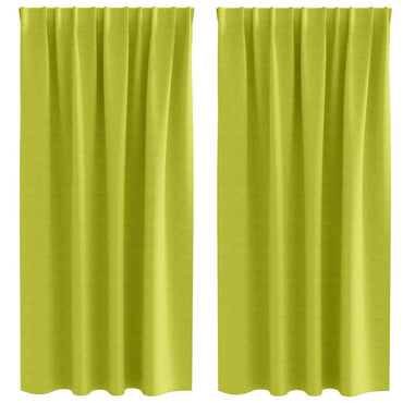 vidaXL Verdunkelungs-Vorhänge mit Ringen 2 pcs Grün 175 x 140 cm