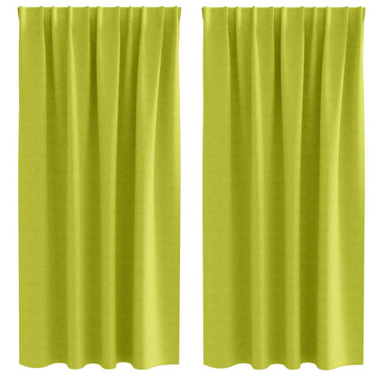 vidaXL Verdunkelungs-Vorhänge mit Ringen 2 pcs Grün 175 x 140 cm