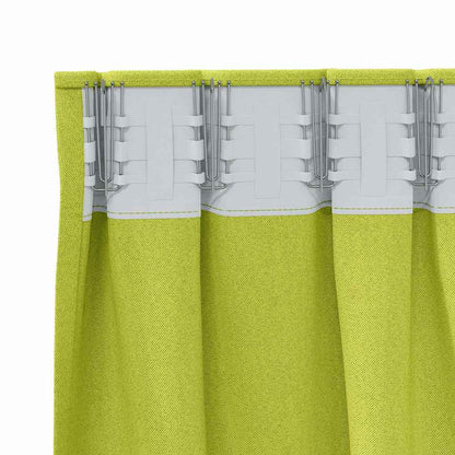 vidaXL Verdunkelungs-Vorhänge mit Ringen 2 pcs Grün 225 x 140 cm