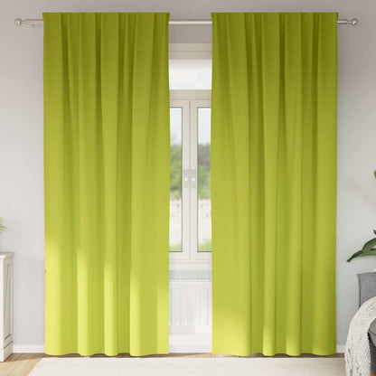 vidaXL Verdunkelungs-Vorhänge mit Ringen 2 pcs Grün 225 x 140 cm