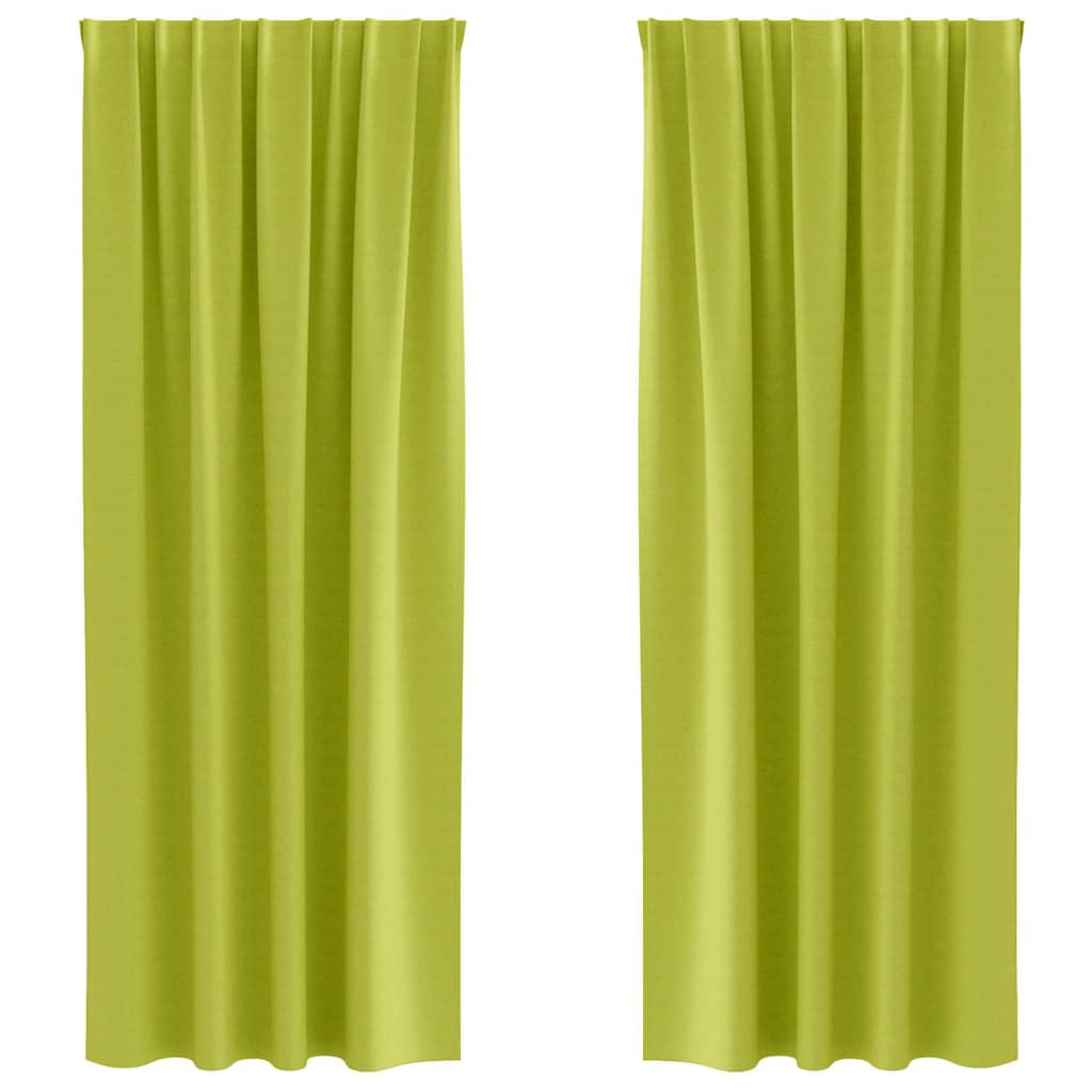vidaXL Verdunkelungs-Vorhänge mit Ringen 2 pcs Grün 260 x 140 cm