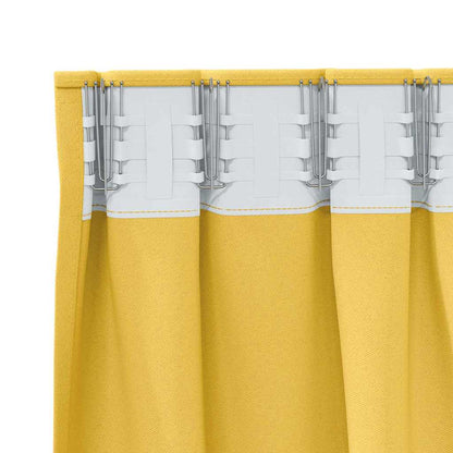 vidaXL Verdunkelungs-Vorhänge mit Ringen 2 pcs Senfgelb 140 x 140 cm