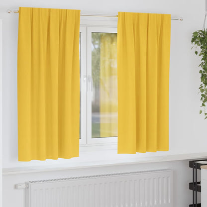 vidaXL Verdunkelungs-Vorhänge mit Ringen 2 pcs Senfgelb 175 x 140 cm
