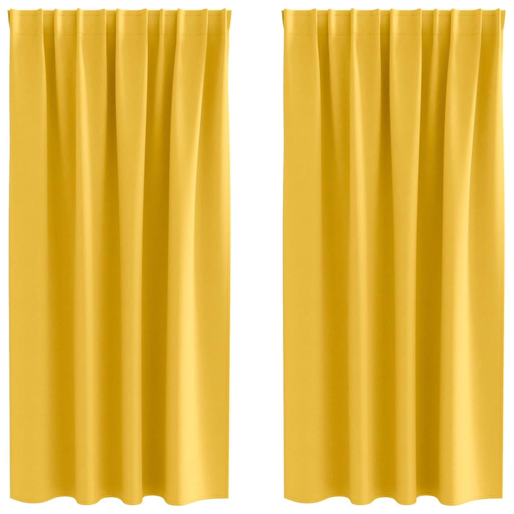 vidaXL Verdunkelungs-Vorhänge mit Ringen 2 pcs Senfgelb 175 x 140 cm