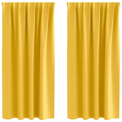 vidaXL Verdunkelungs-Vorhänge mit Ringen 2 pcs Senfgelb 175 x 140 cm