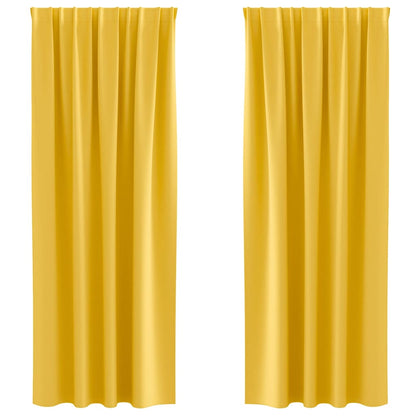 vidaXL Verdunkelungs-Vorhänge mit Ringen 2 pcs Senfgelb 225 x 140 cm