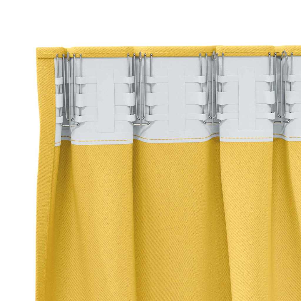 vidaXL Verdunkelungs-Vorhänge mit Ringen 2 pcs Senfgelb 260 x 140 cm